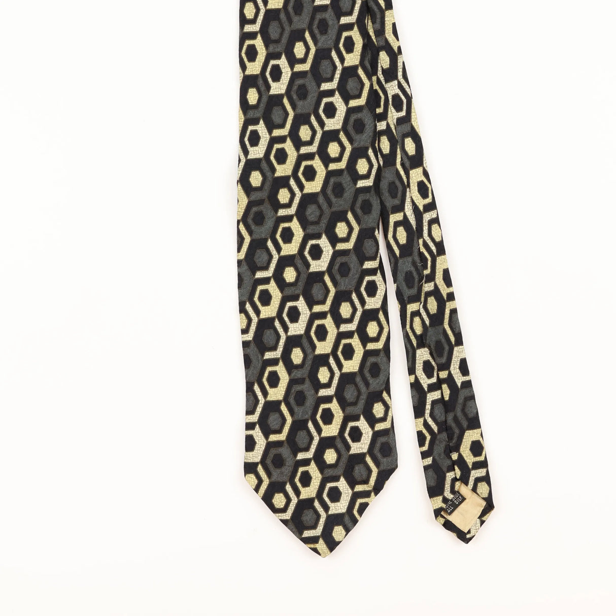 Front Detail of Vintage 1990's Fratelli Geometric Patterned Tie