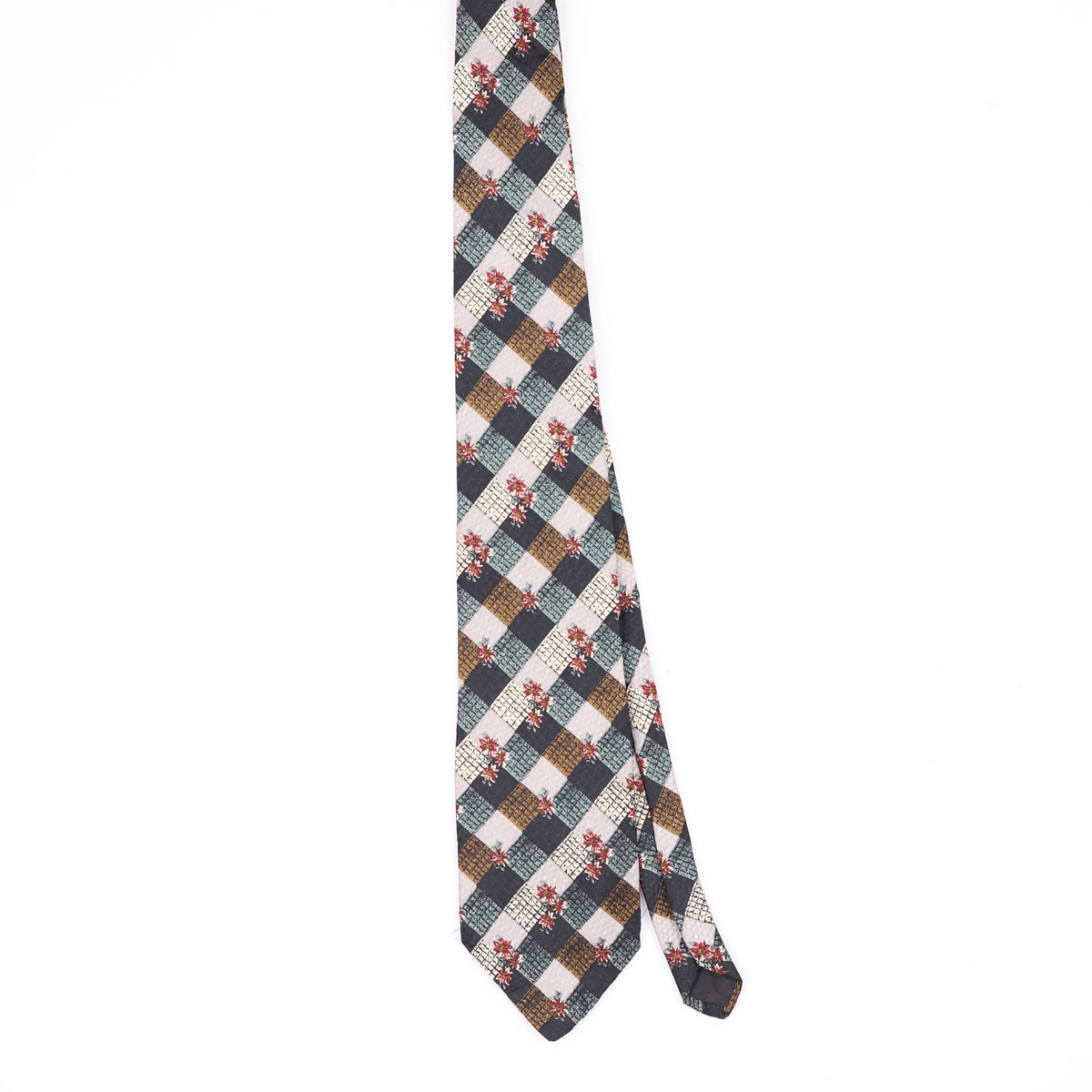 Front Front of Vintage 1990's Check Patterned Tie