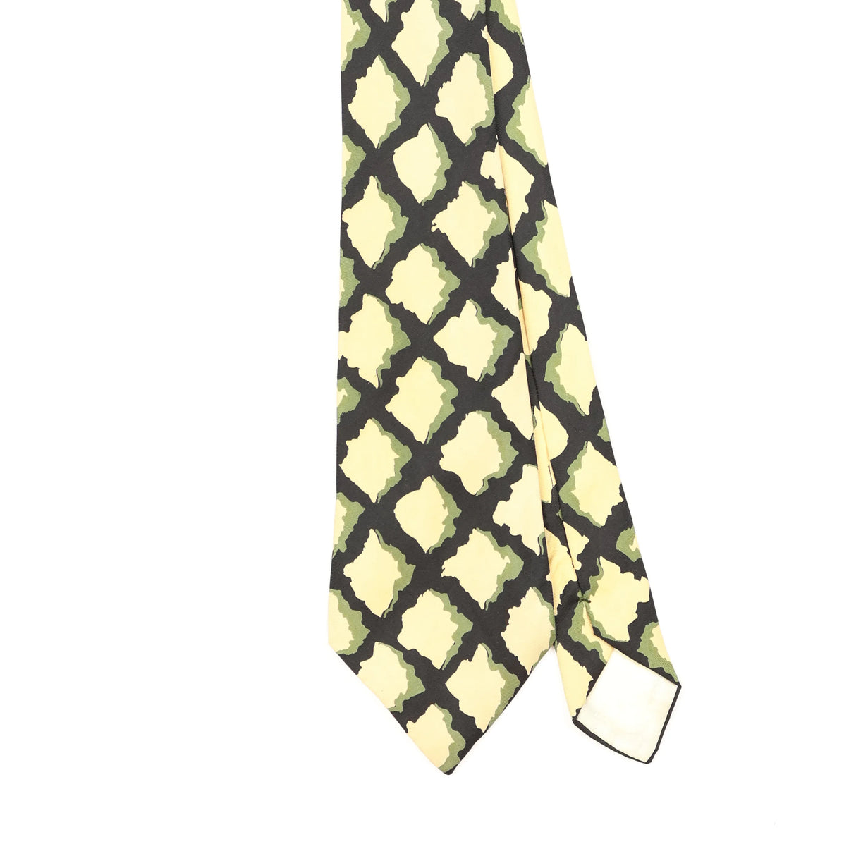 Front Front Detail of Vintage 1980's Nina Ricci Geometric Patterned Tie