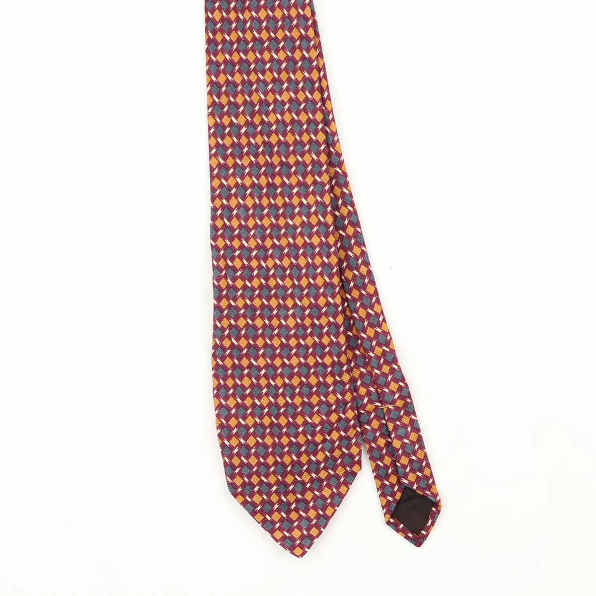 Front Front Detail of Vintage 1990's Ferrell Reed Geometric Patterned Tie