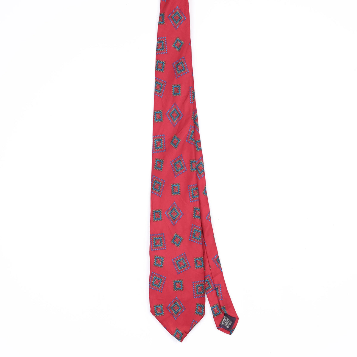 Front Front of Vintage 1990's Oleg Cassini Squares Geometric Patterned Tie