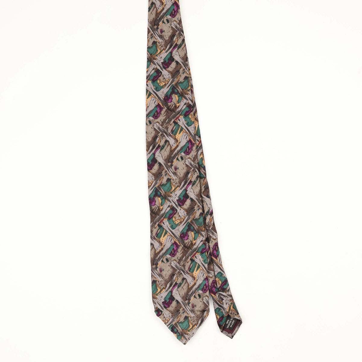 Front Front of Vintage 1990's Jerry Garcia Abstract Patterned Tie