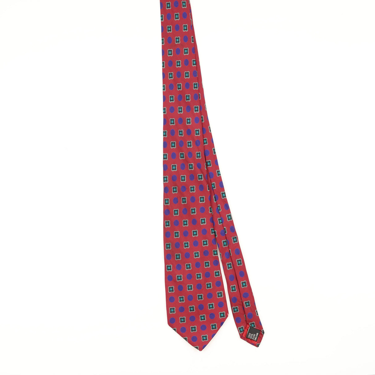 Front of Vintage 1980's Yves Saint Laurent Geometric Patterned Tie