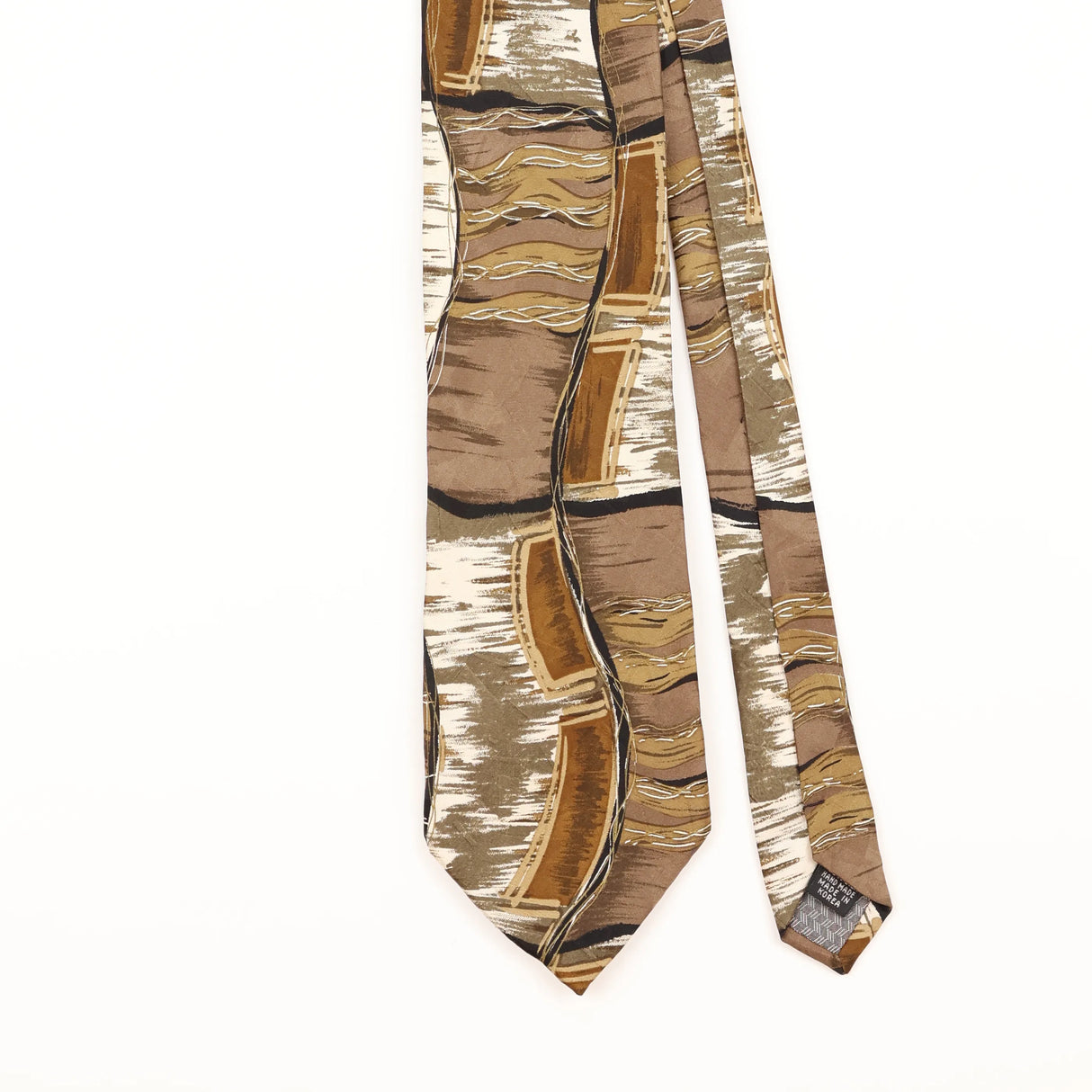 Front Detail of Vintage 1980's Abstract Patterned Tie