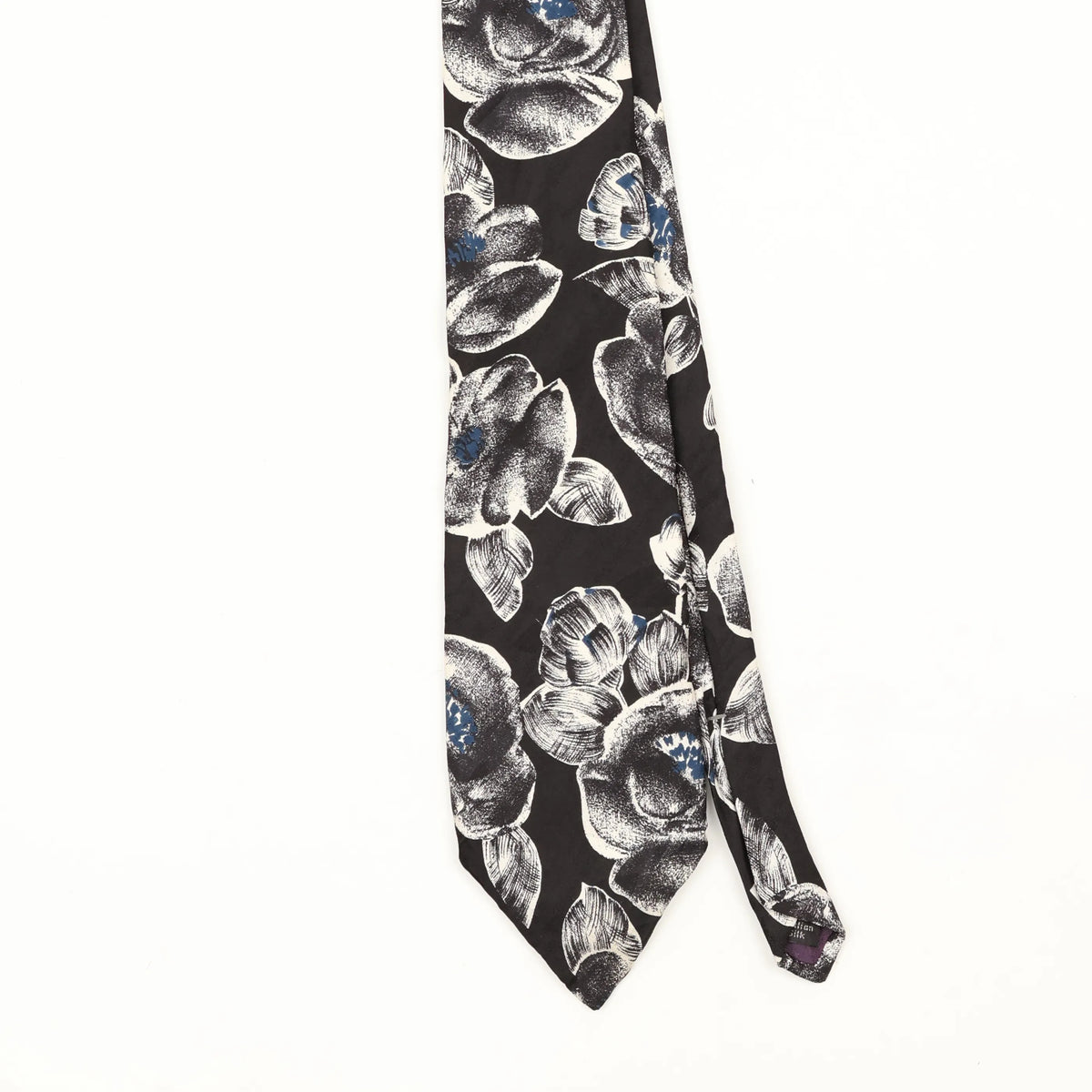 Front Front Detail of Vintage 1990's Mario Valentino Floral Patterned Tie