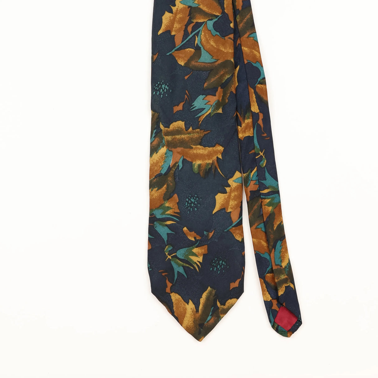 Front Detail of Vintage 1990's Stafford Leaves Abstract Patterned Tie