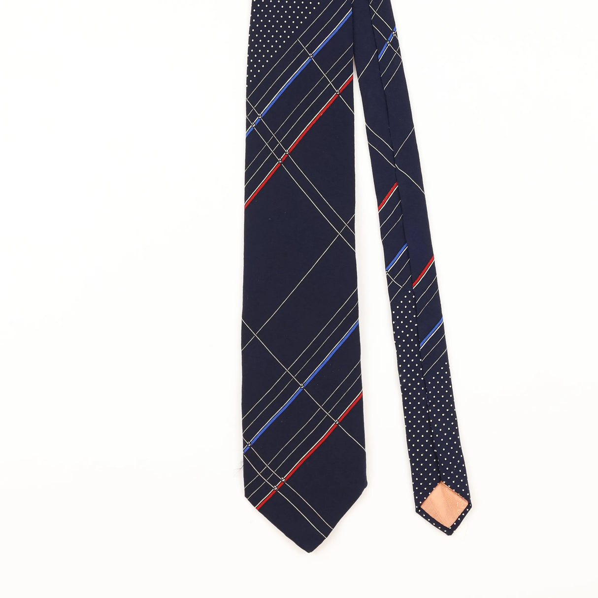 Front Detail of Vintage 1990's Ted Lapidus Abstract Patterned Tie