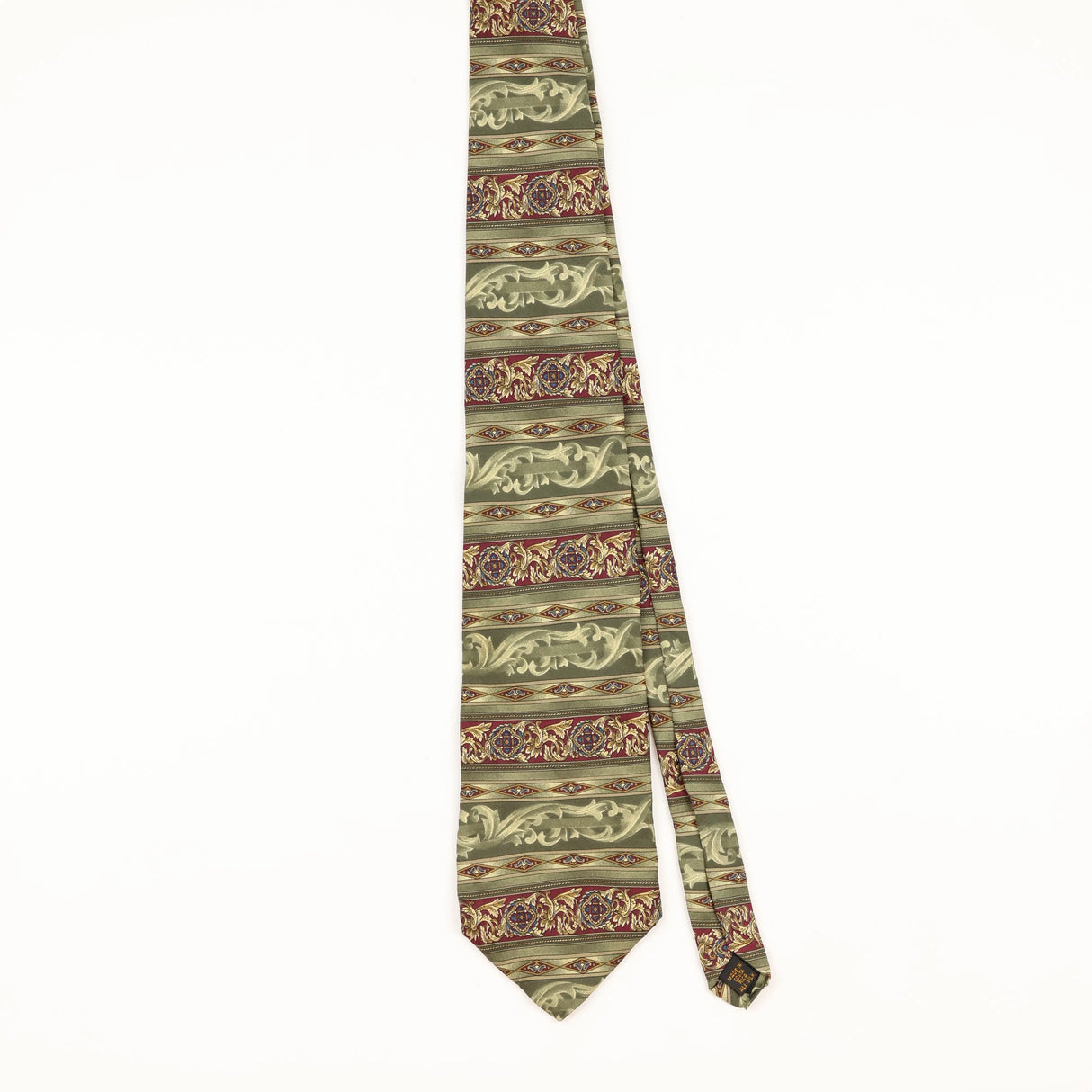 Front of Vintage 1990's Bill Blass Geometric Patterned Tie
