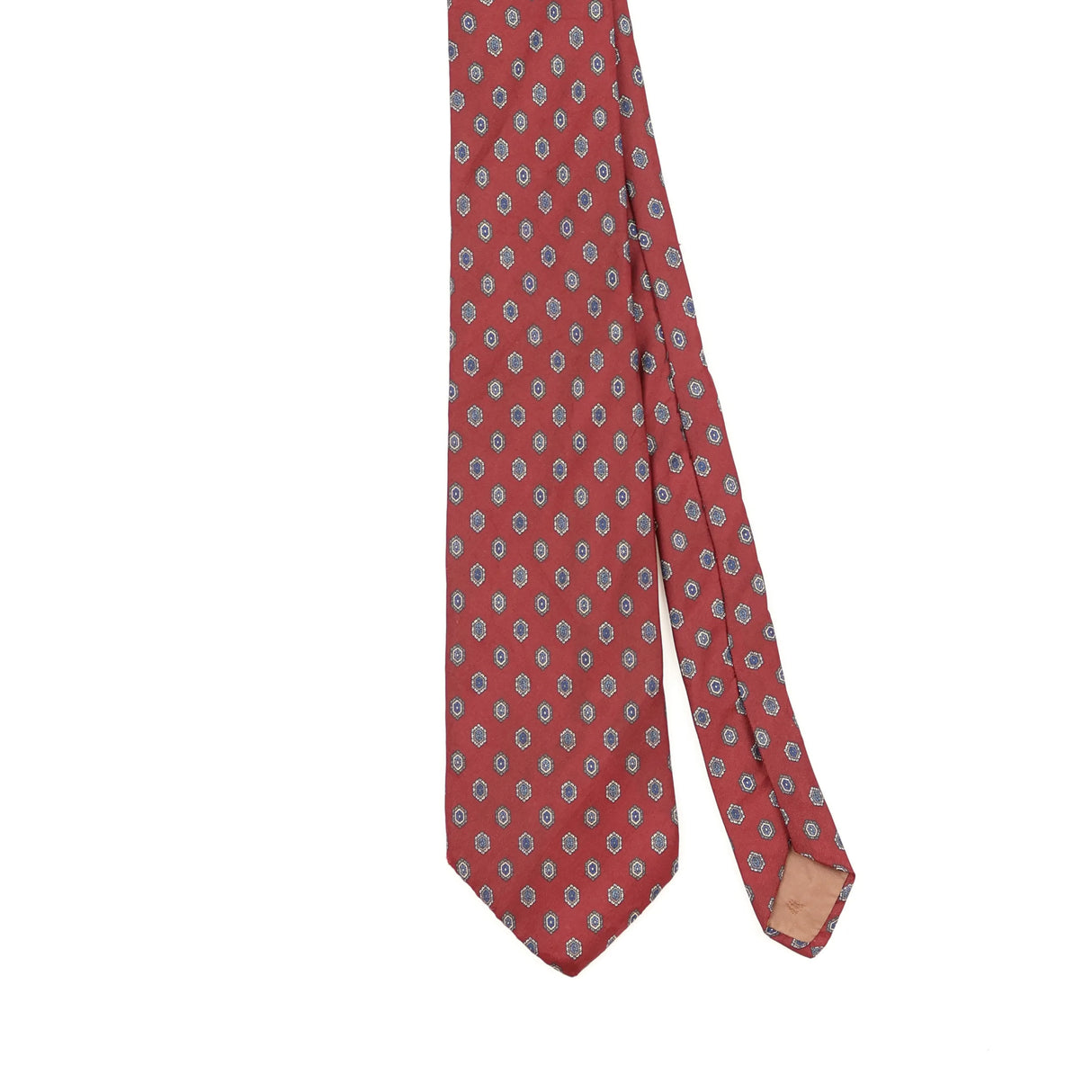 Front Front Detail of Vintage 1990's Yves Saint Laurent Geometric Patterned Tie