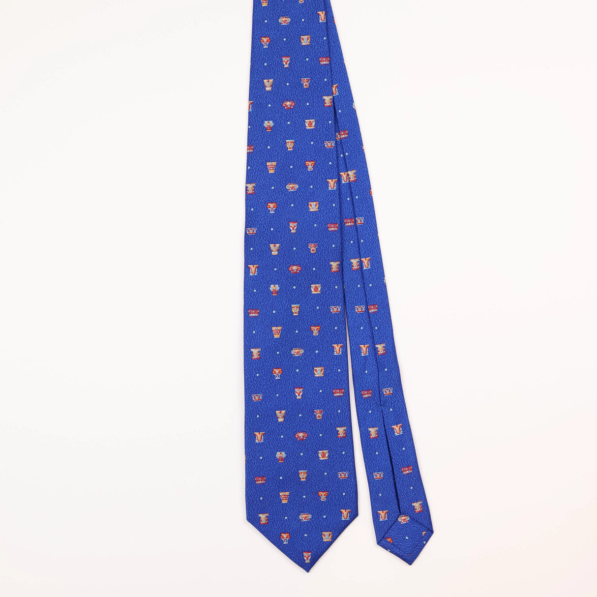 Front of Vintage Bvlgari Vase Geometric Patterned Tie