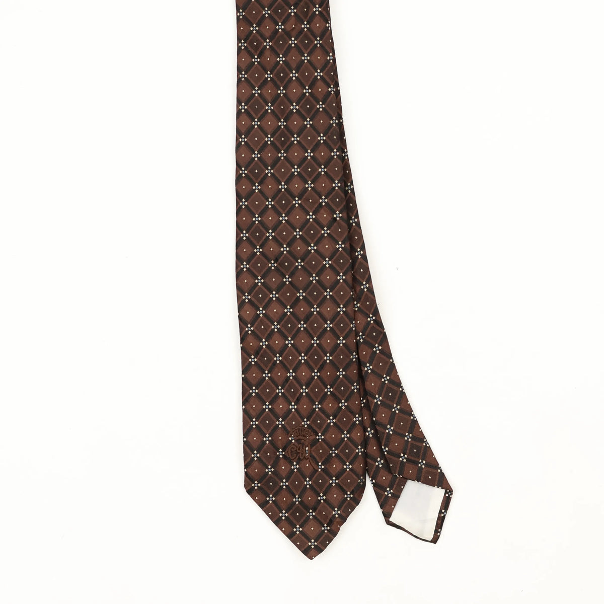 Front Front Detail of Vintage 1980's Countess Mara Geometric Patterned Tie