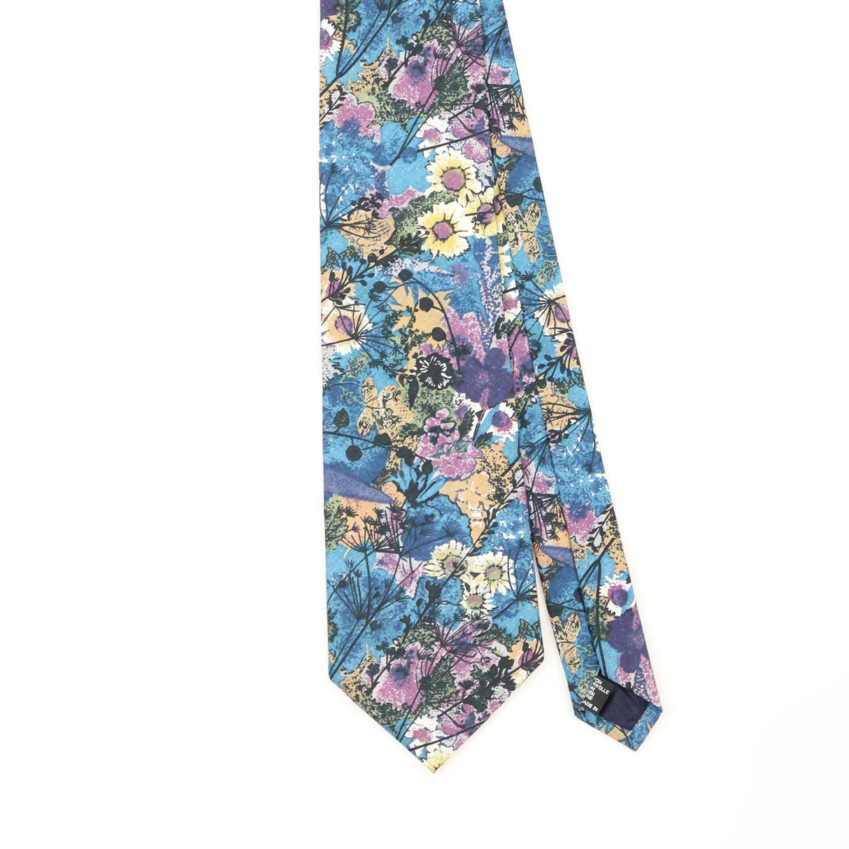 Front Front Detail of Vintage 1990's Liberty of London Tana Lawn Floral Patterned Tie