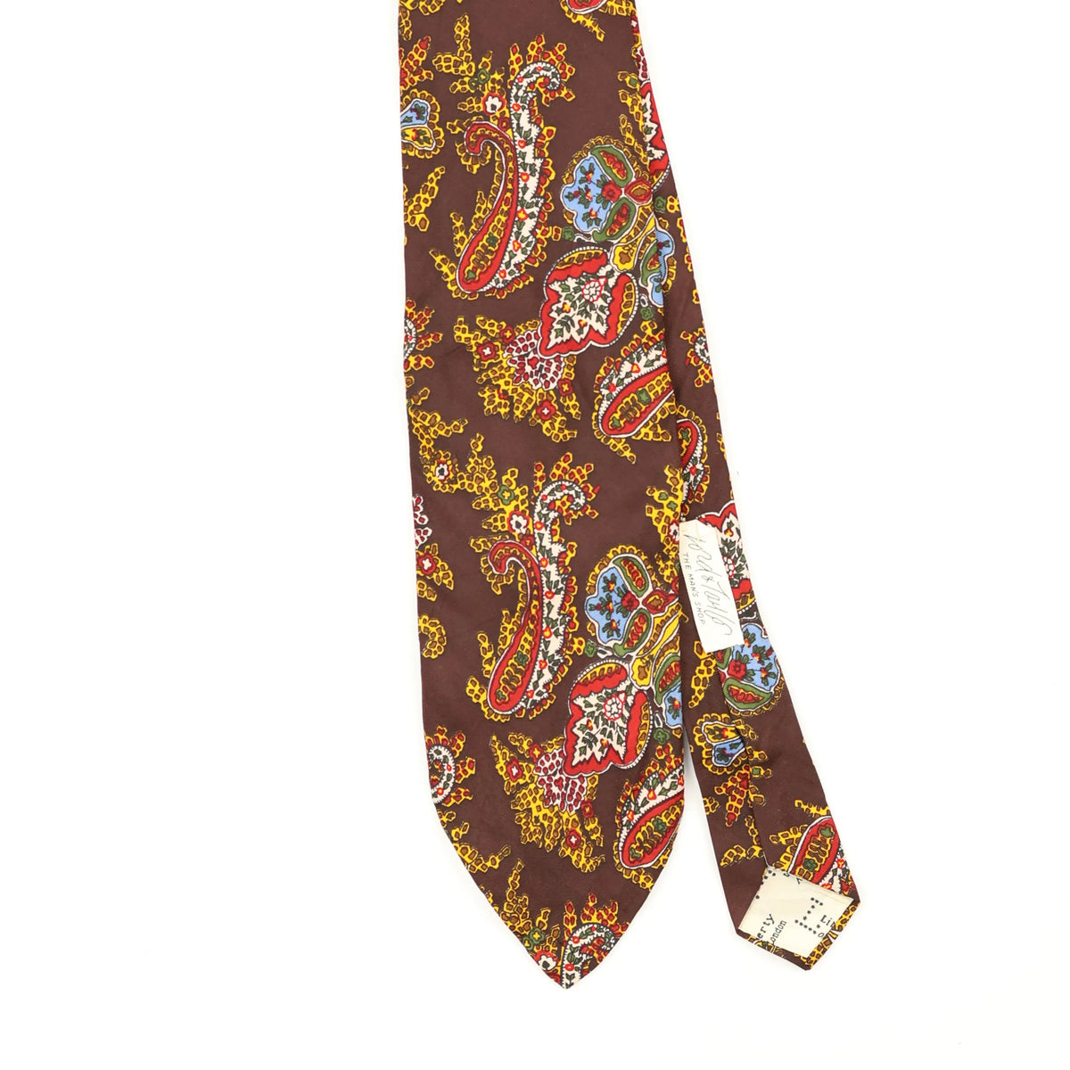Front Front Detail of Vintage 1980's Liberty of London Paisley Patterned Tie