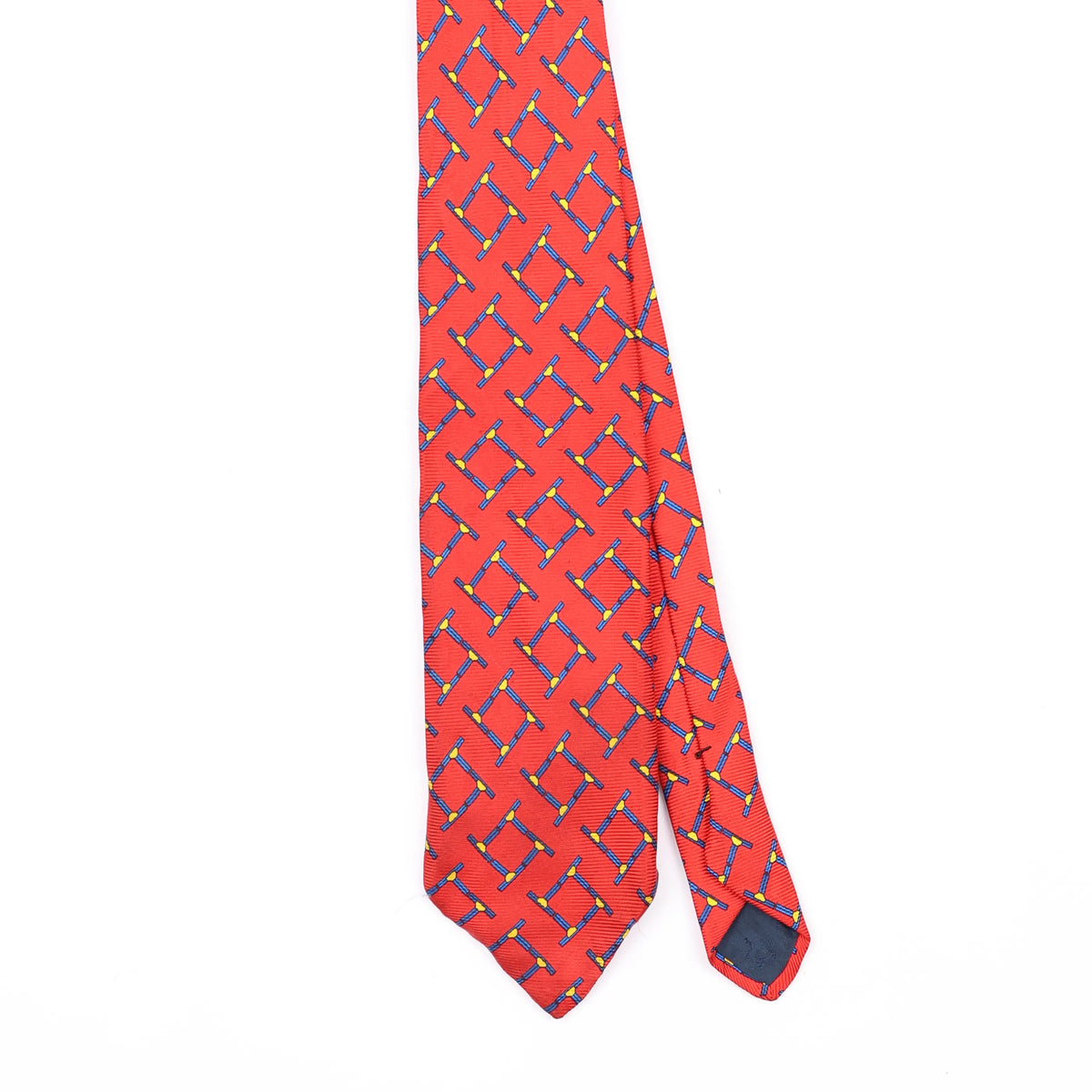 Front Front Detail of Vintage 1990's Geometric Patterned Tie
