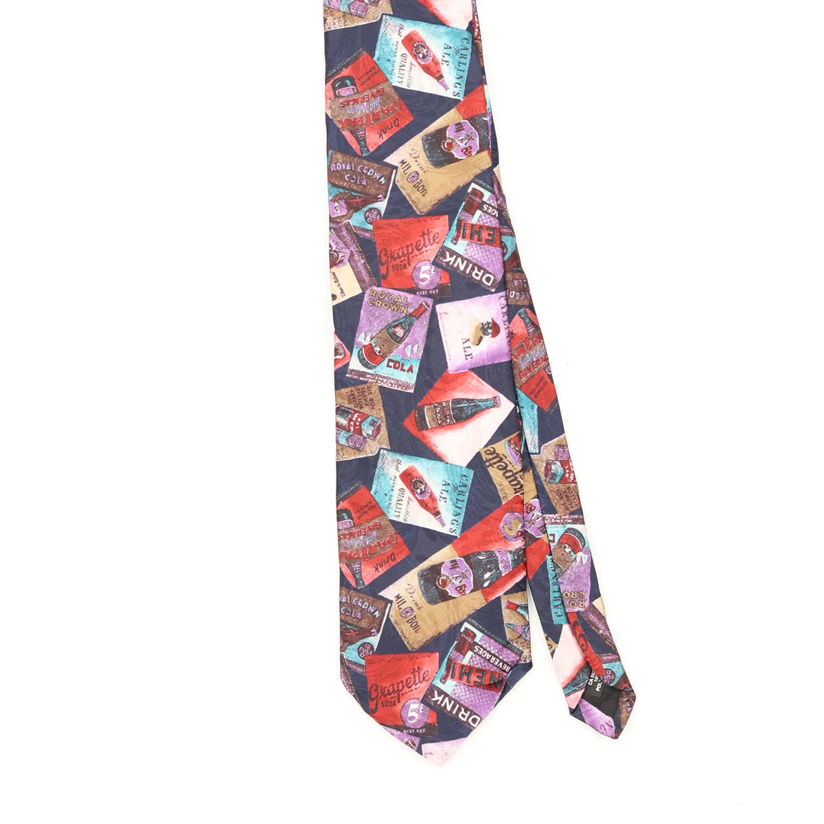 Front Front Detail of Vintage 1990's Cola Abstract Patterned Tie