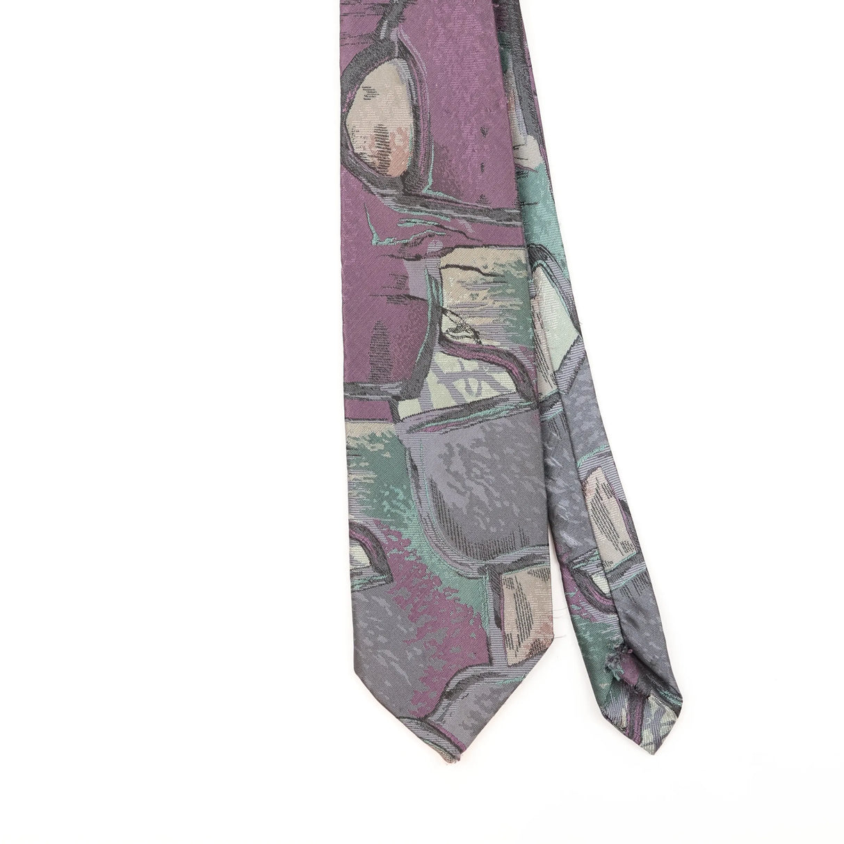 Front Detail of Vintage 1990's Abstract Patterned Tie