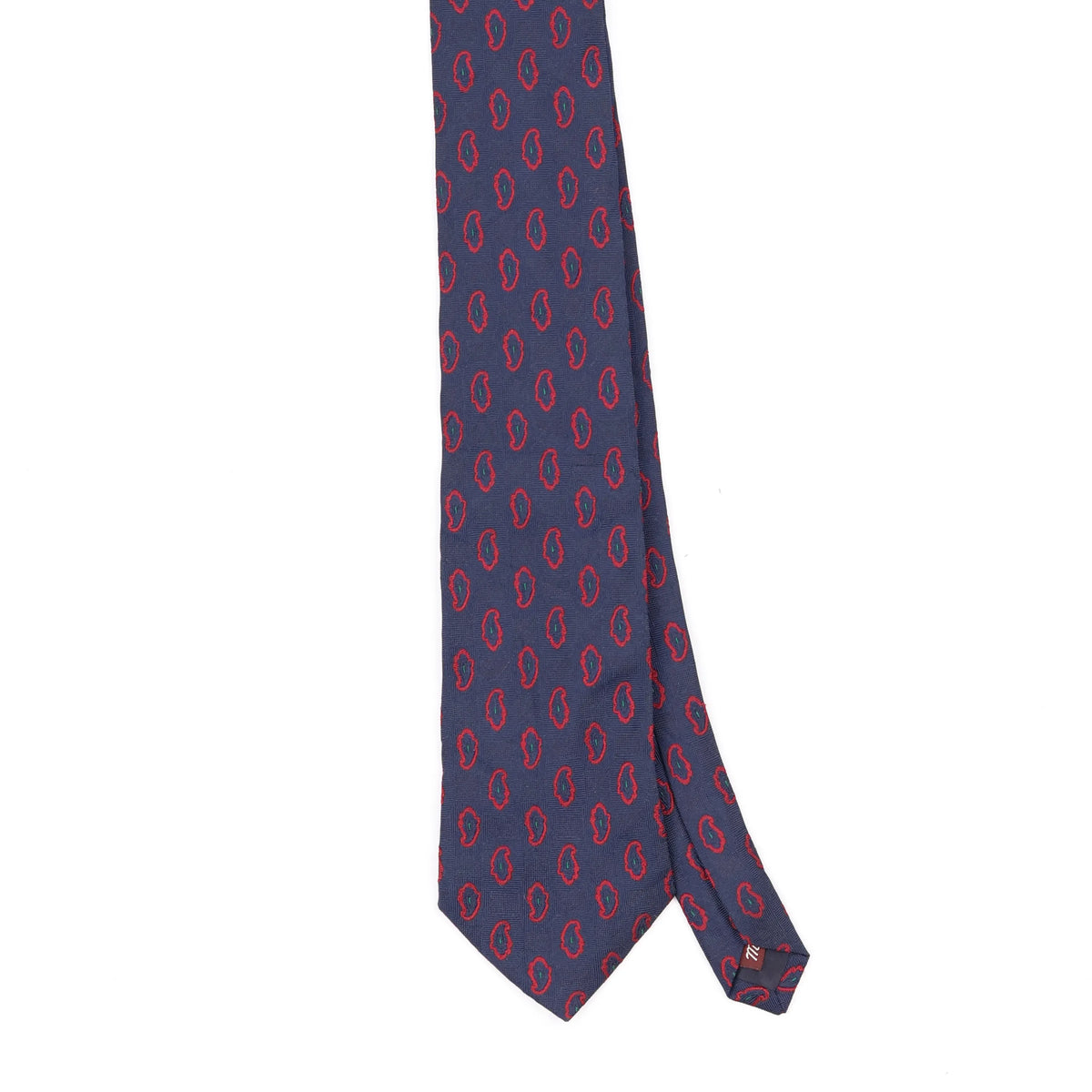Front Front Detail of Vintage 1990's Foulard Paisley Patterned Tie