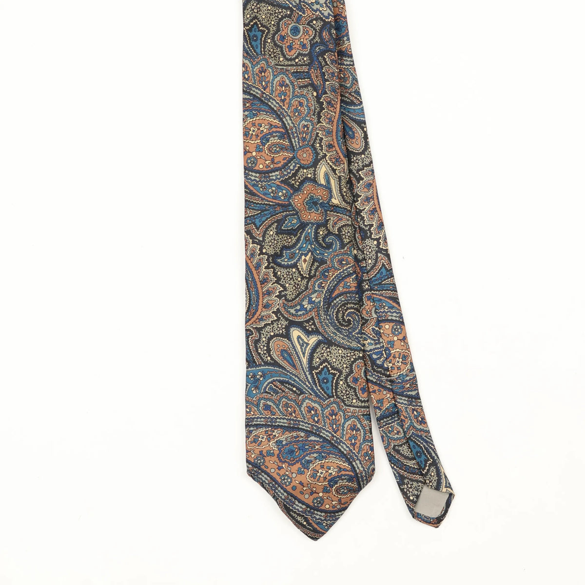 Front Front Detail of Vintage 1990's Halston Paisley Patterned Tie