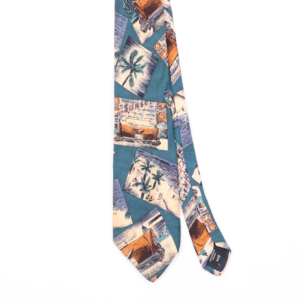Front Front Detail of Vintage 1990's Postcard Abstract Patterned Tie