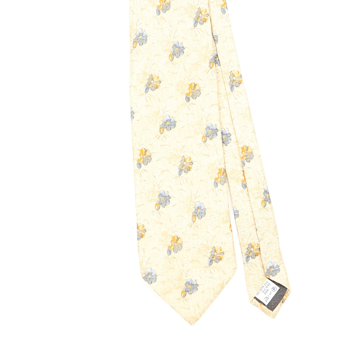 Front Front Detail of Vintage 1990's Givenchy Monogram Floral Patterned Tie