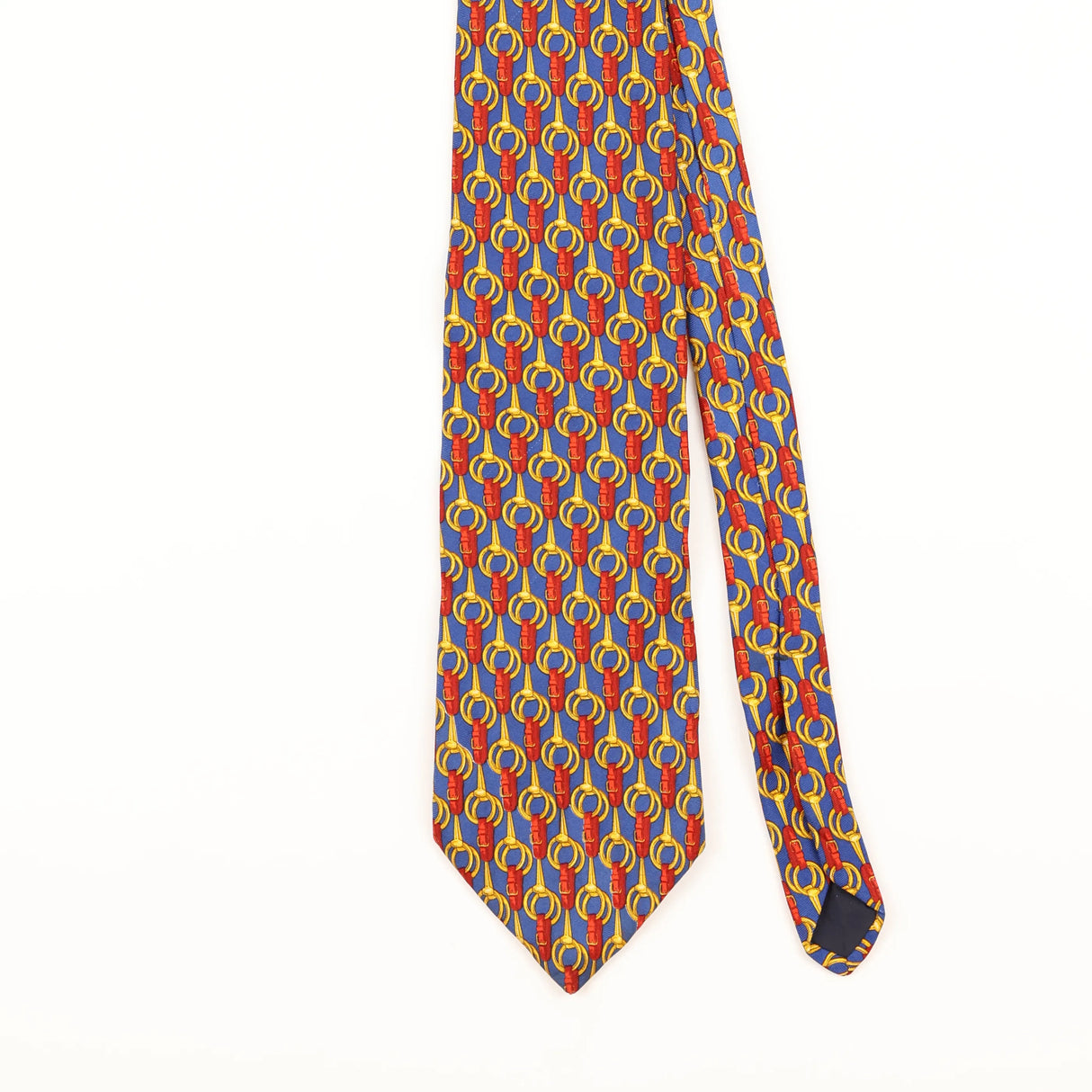 Front Detail of Vintage 1990's Brooks Brothers Geometric Patterned Tie
