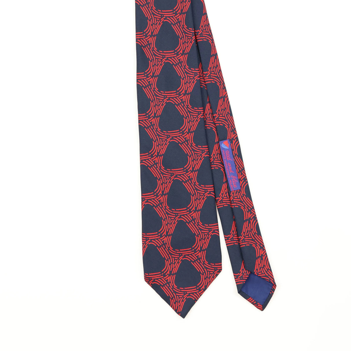 Front Front Detail of Vintage 1980's Geometric Patterned Tie