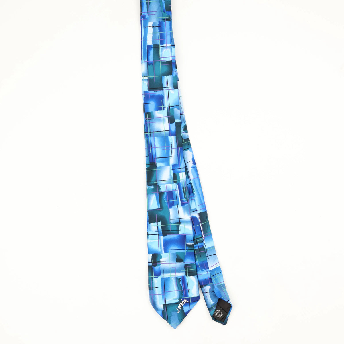 Front Front of Vintage Jerry Garcia Sun Movement Abstract Patterned Tie