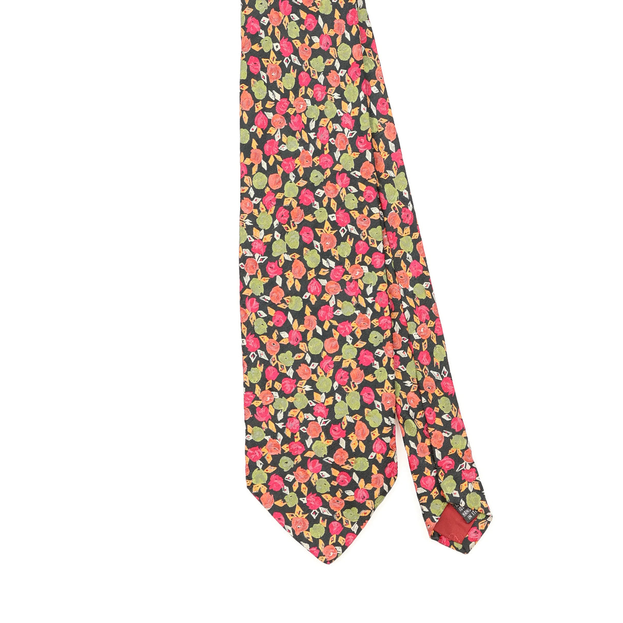 Front Front Detail of Vintage 1990's Valentino Flowers Floral Patterned Tie
