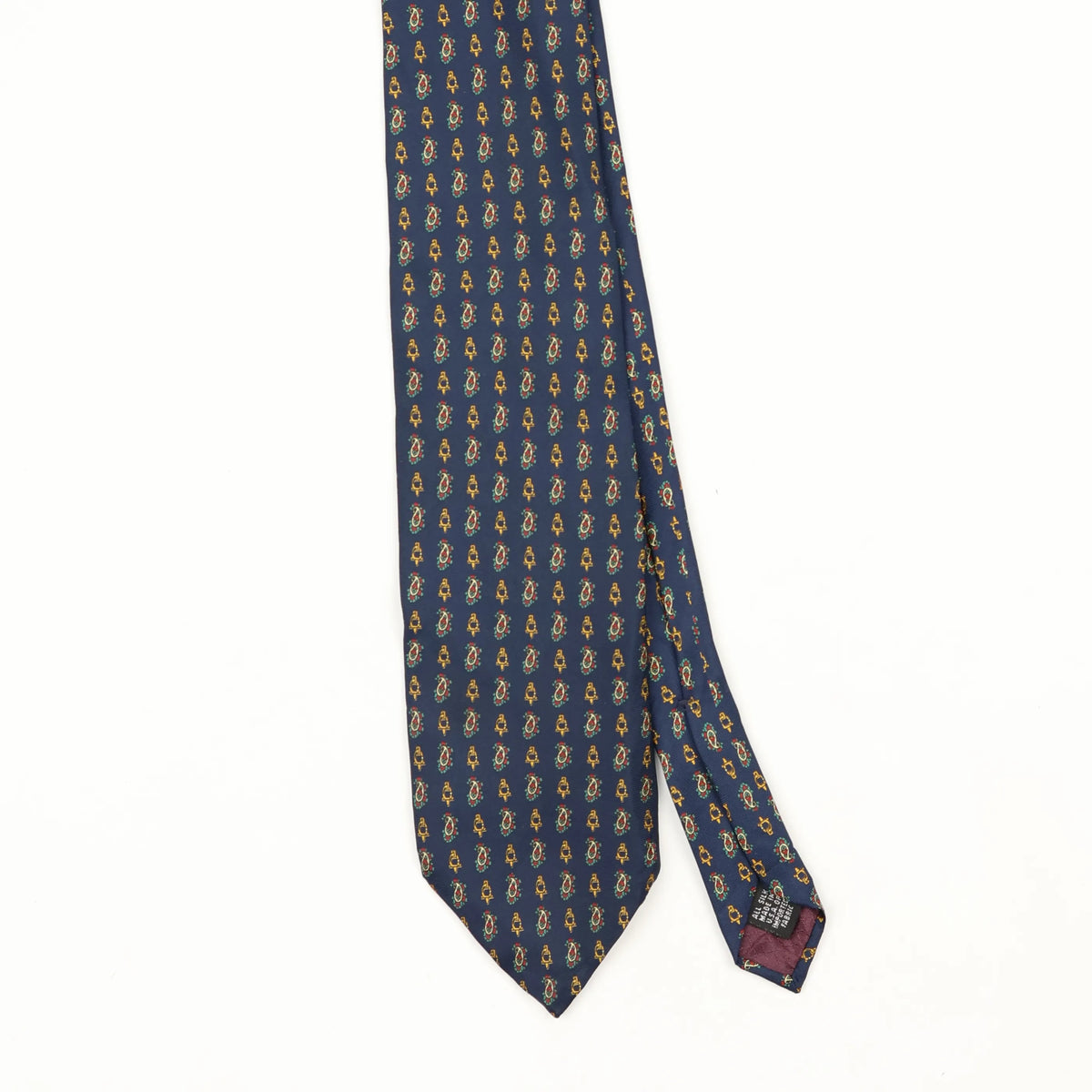 Front Front Detail of Vintage 1990's Christian Dior Geometric Patterned Tie