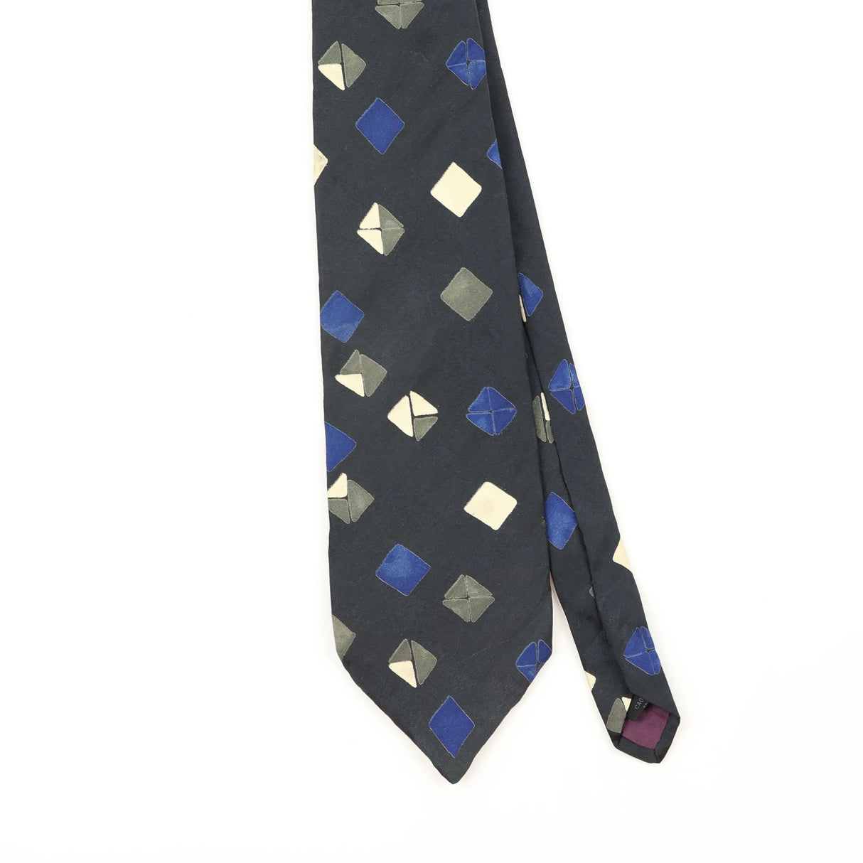 Front Front Detail of Vintage 1990's Geometric Patterned Tie