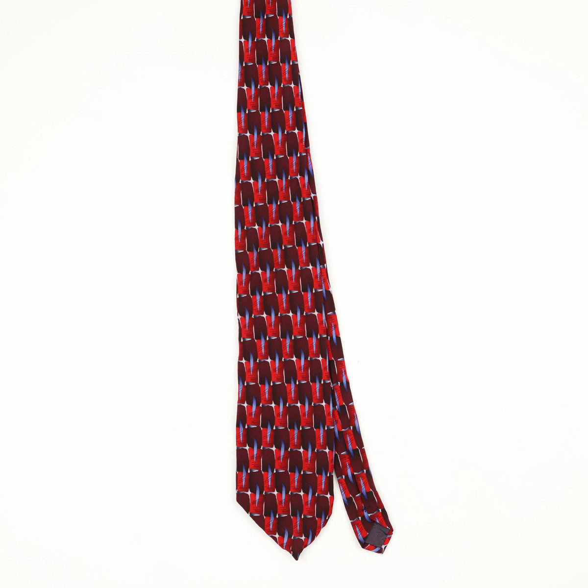 Front Front of Vintage 1990's Jerry Garcia Fine Etching Geometric Patterned Tie