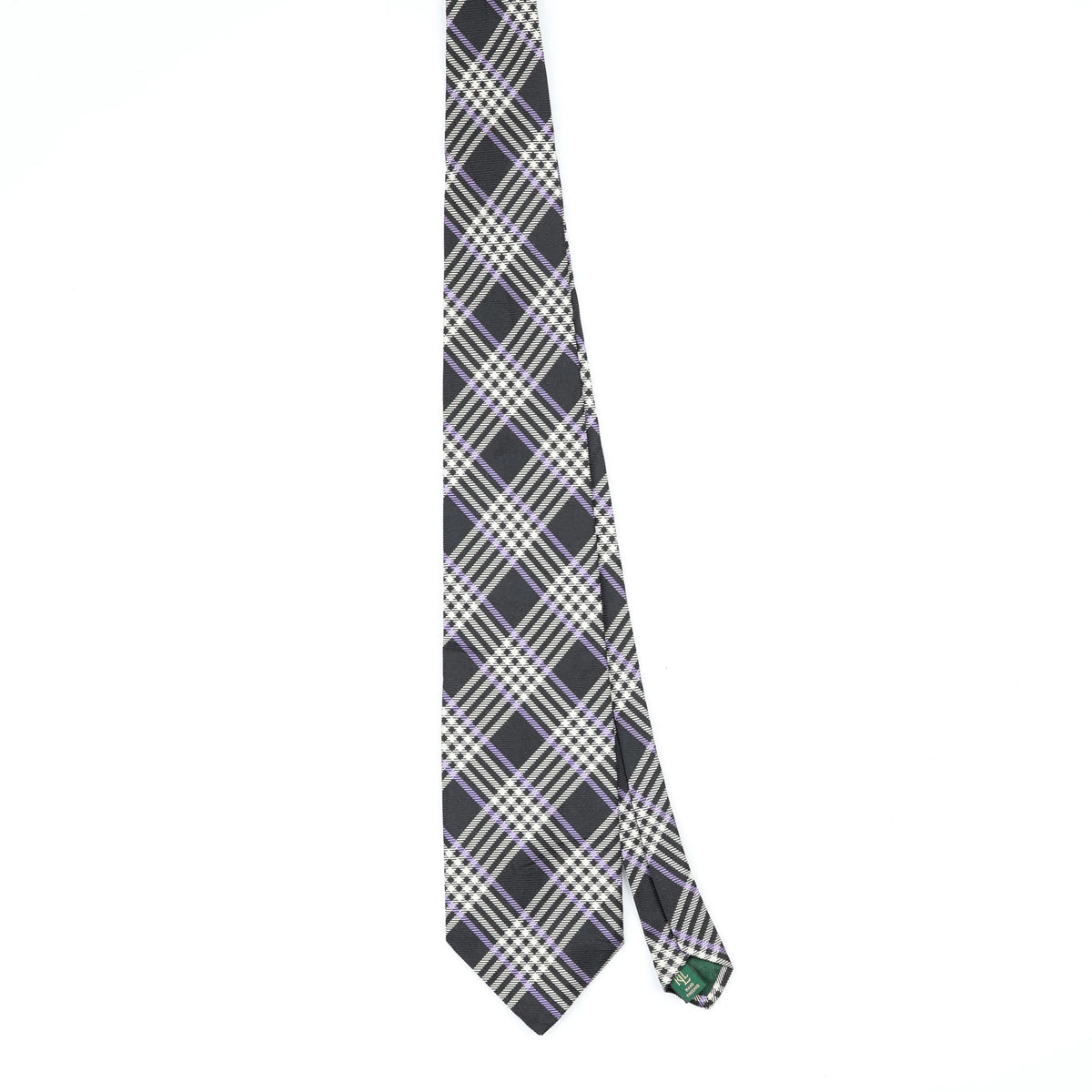 Front Front of Vintage 1990's Ralph Lauren Plaid Check Patterned Tie