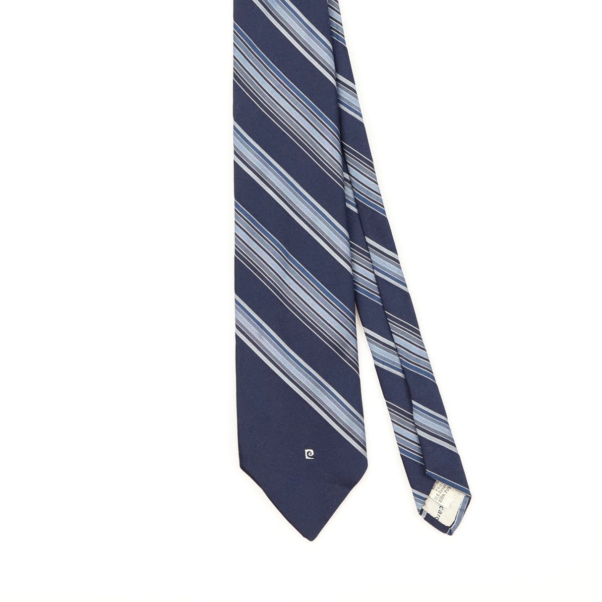 Front Front Detail of Vintage 1990's Pierre Cardin Striped Patterned Tie
