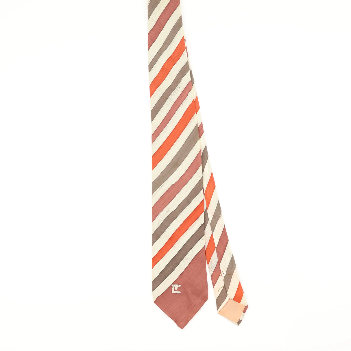 Front of Vintage 1990's Ted Lapidus Striped Patterned Tie