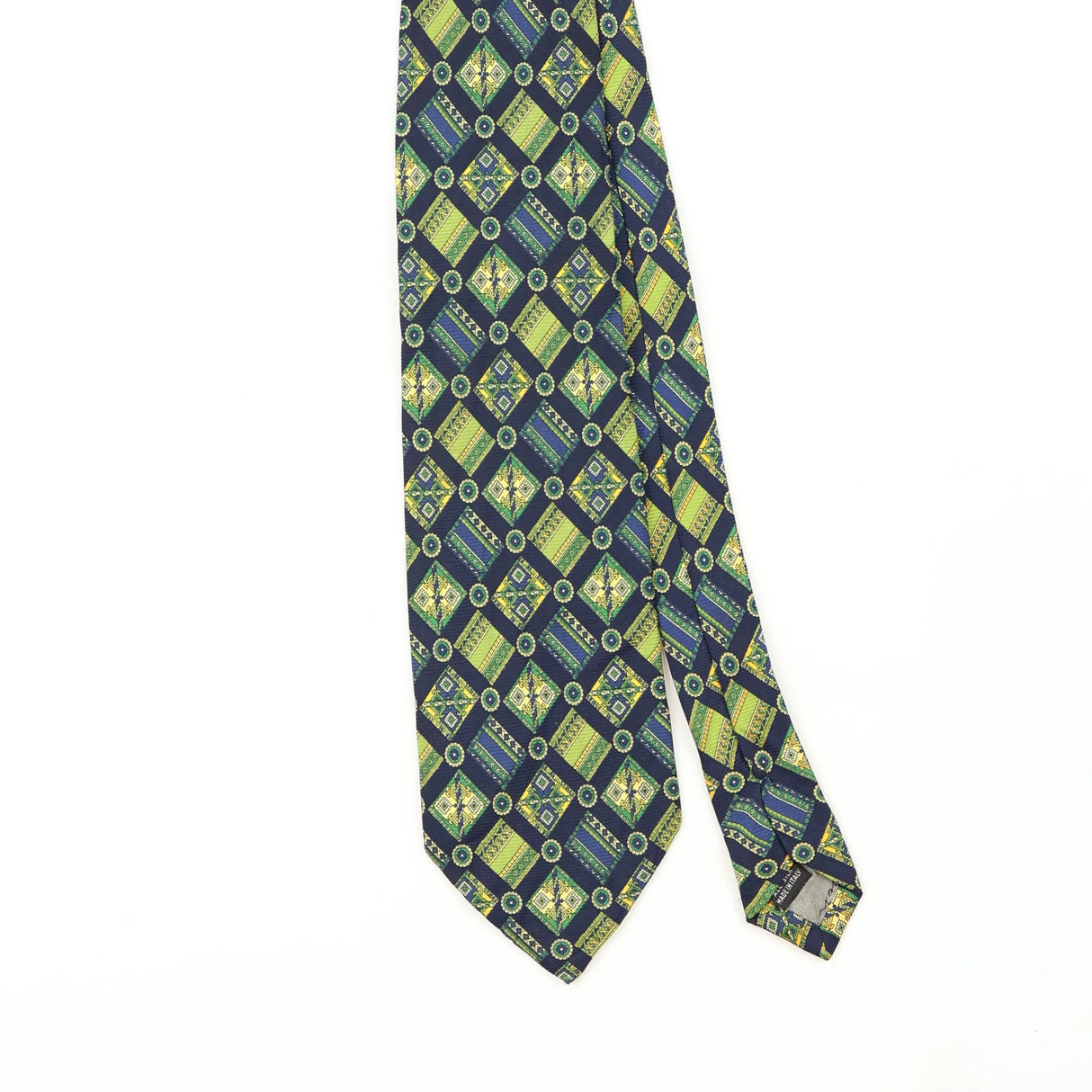 Front Front Detail of Vintage 1990's Geometric Patterned Tie