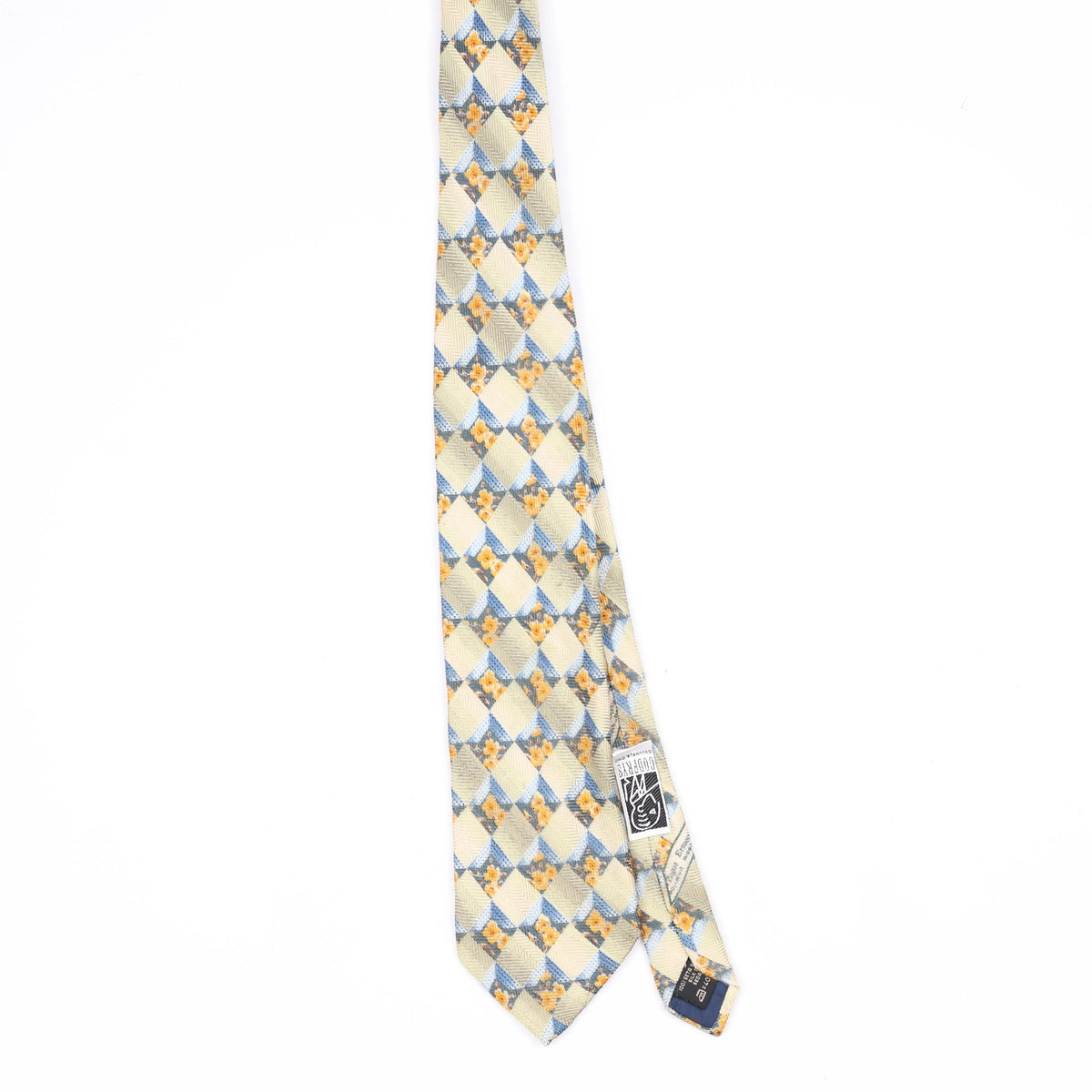 Front Front of Vintage 1990's Ermenegildo Zegna Geometric Patterned Tie