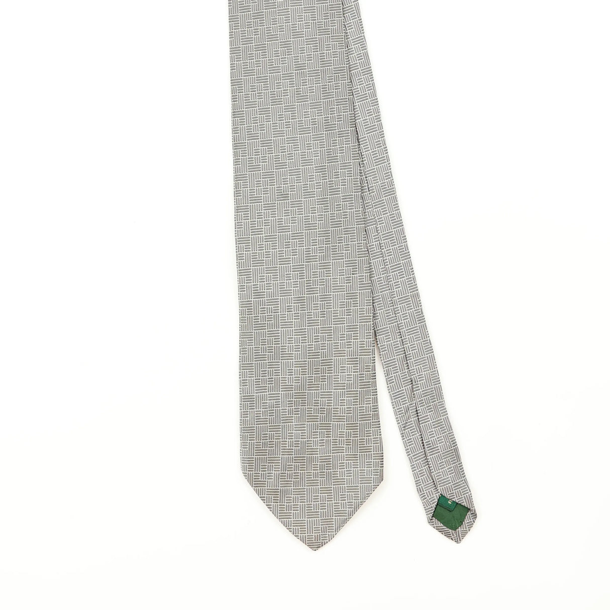 Front Front Detail of Vintage 1990's Ralph Lauren Geometric Patterned Tie