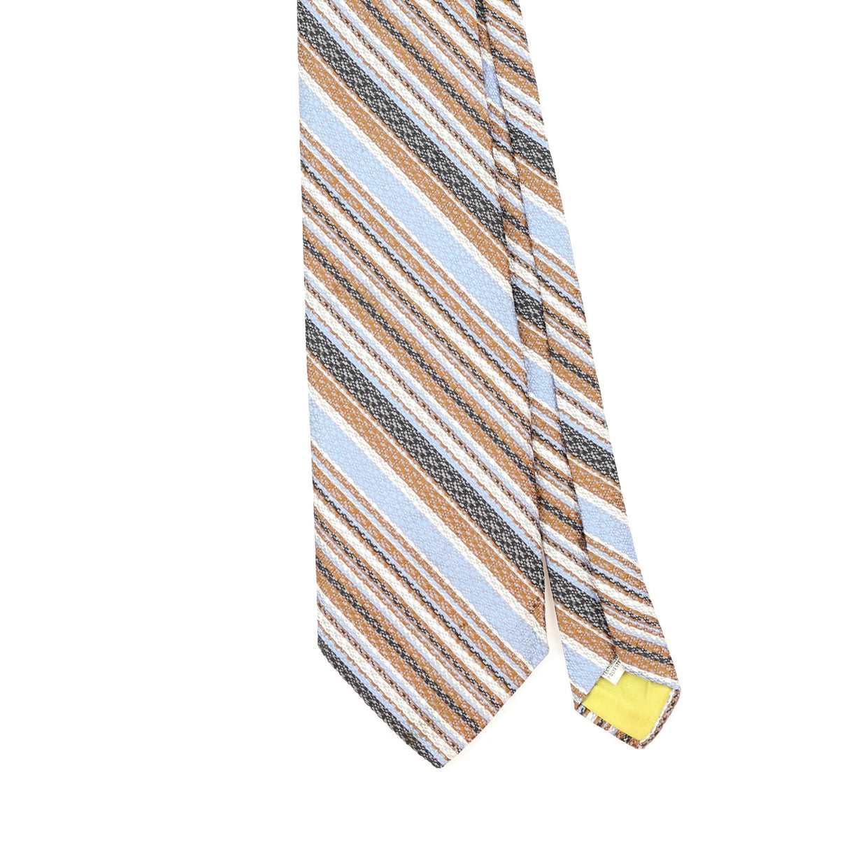 Front Front Detail of Vintage 1970's Union Made Striped Patterned Tie