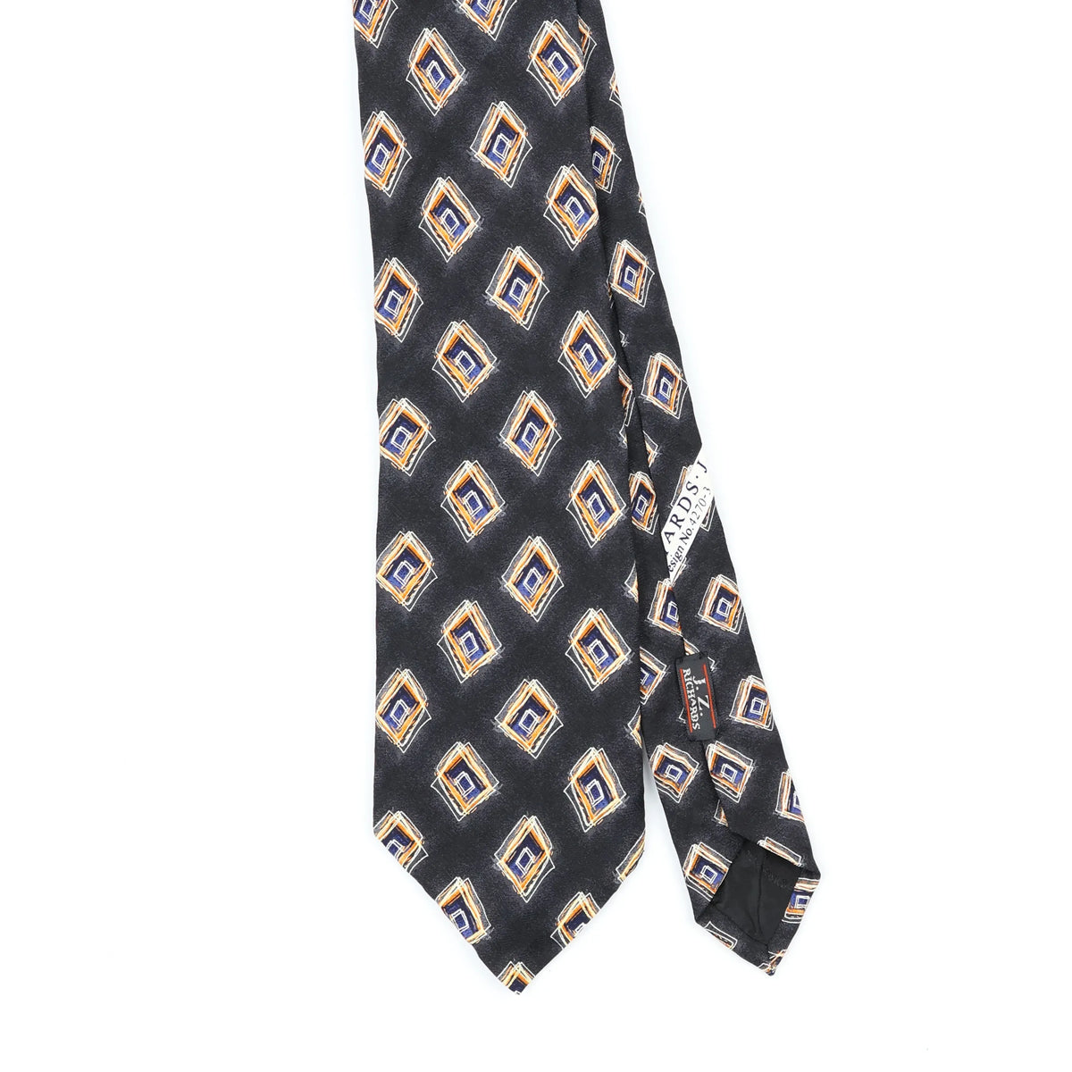 Front Front Detail of Vintage 1990's Jz Richards Geometric Patterned Tie