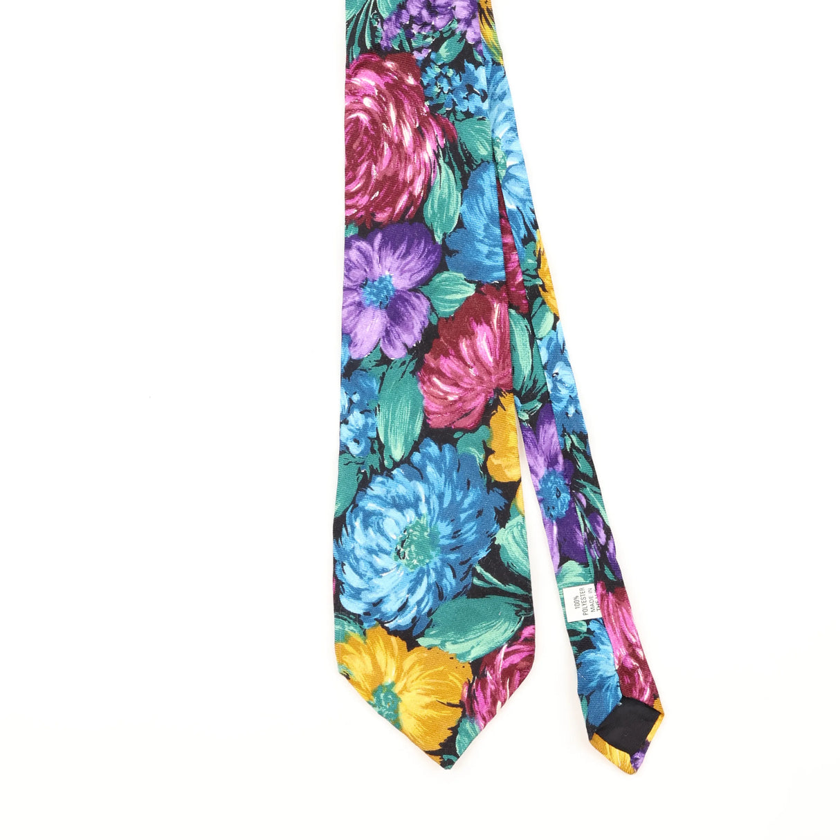Front Detail of Vintage 1990's Floral Patterned Tie