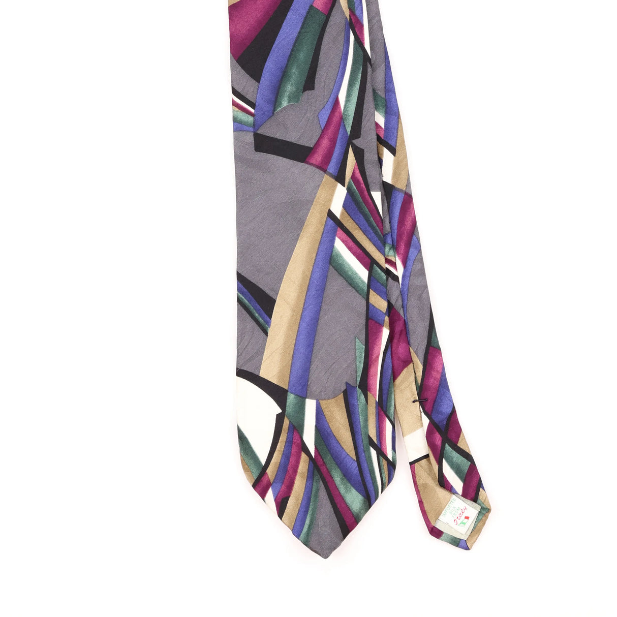 Front Detail of Vintage 1990's Abstract Patterned Tie