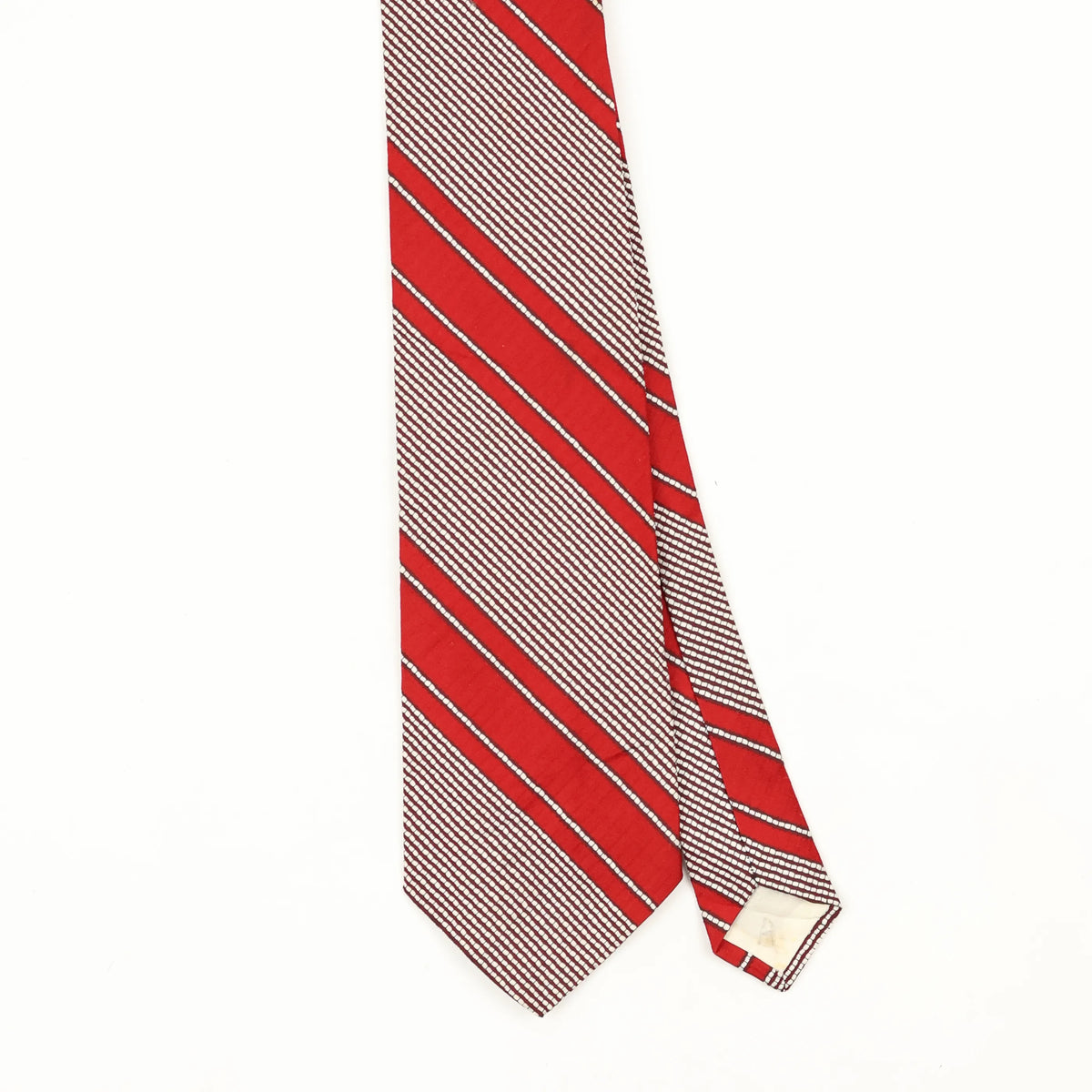 Front Front Detail of Vintage 1980's Sears Striped Patterned Tie