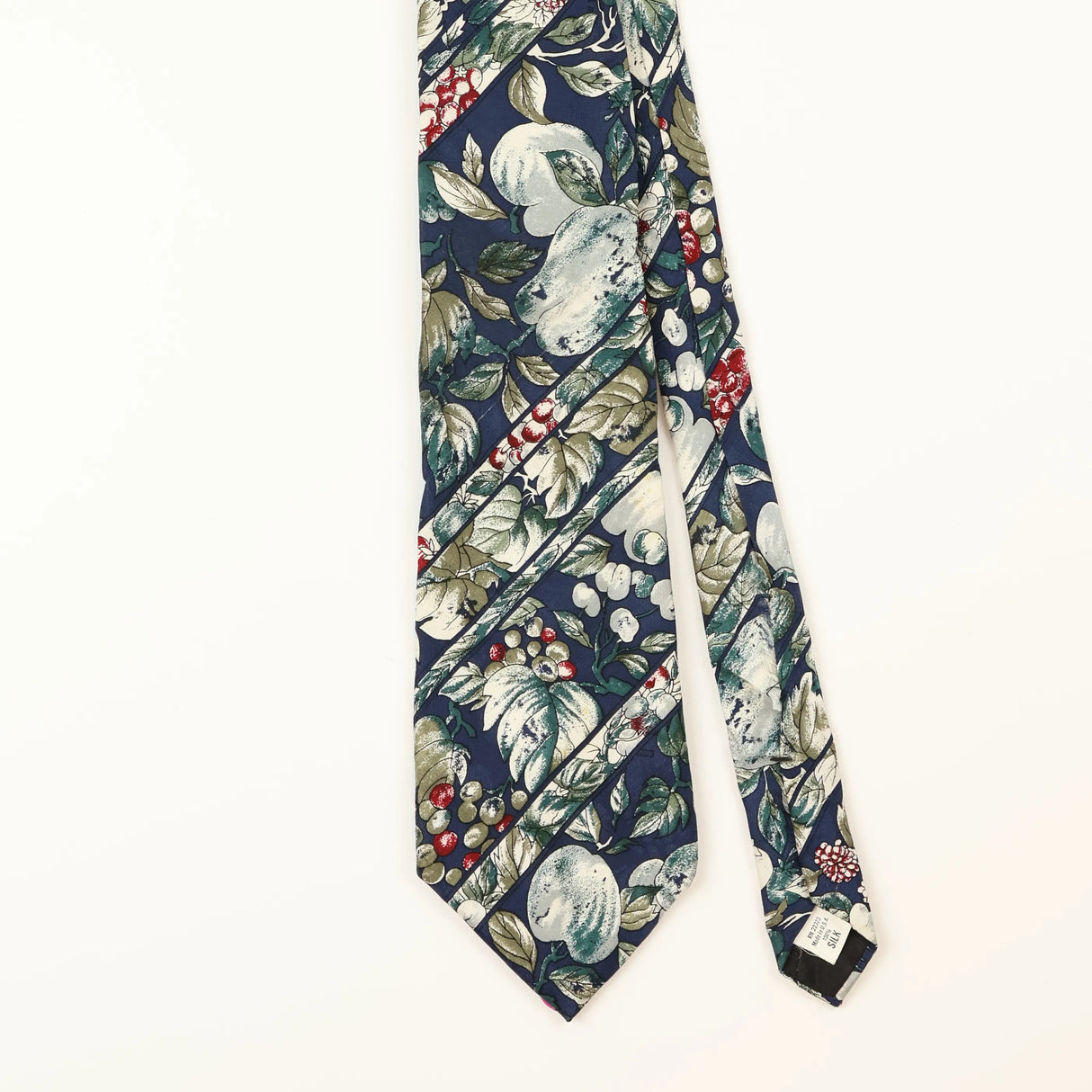 Front Detail of Vintage Fruit Floral Patterned Tie