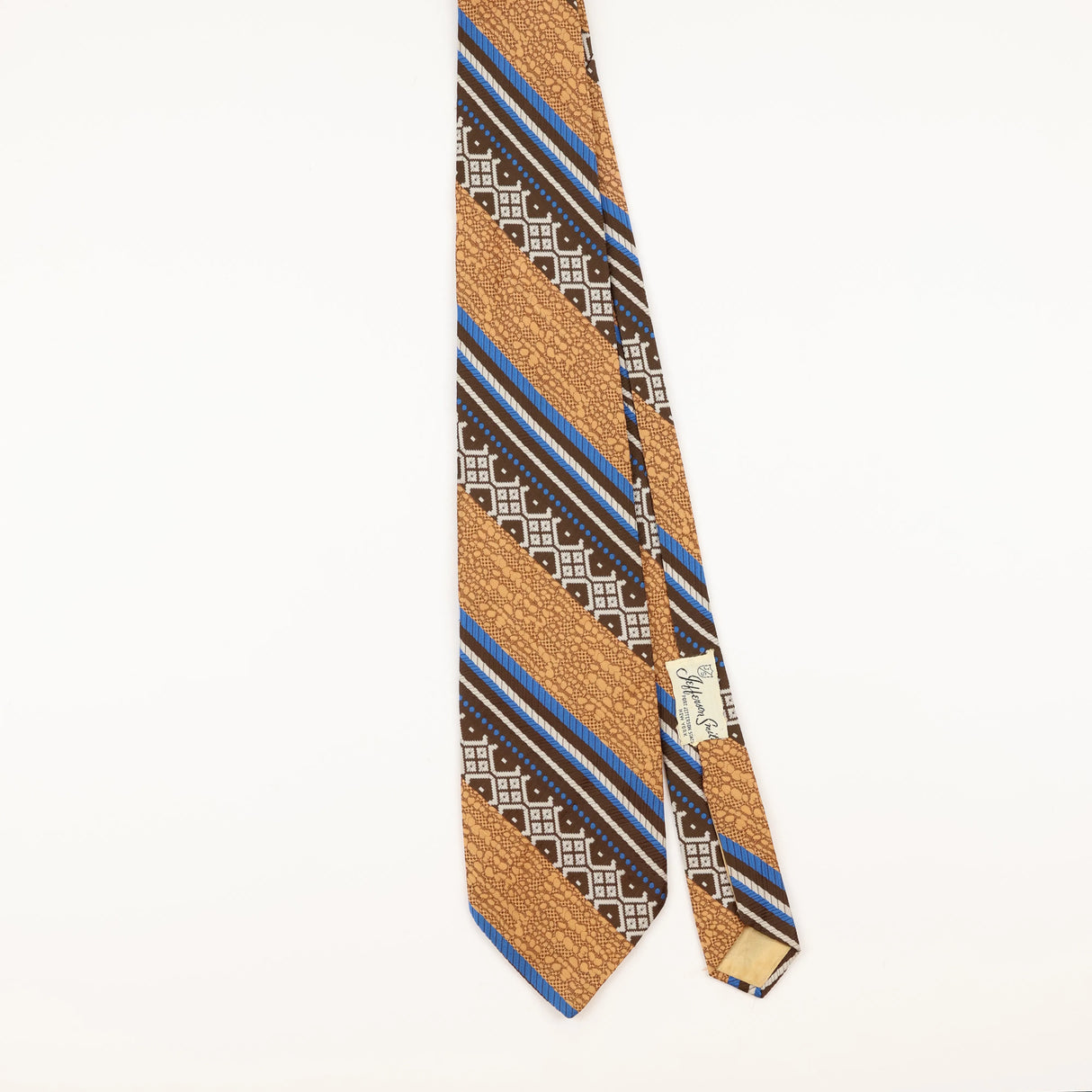 Front of Vintage 1980's Striped Patterned Tie