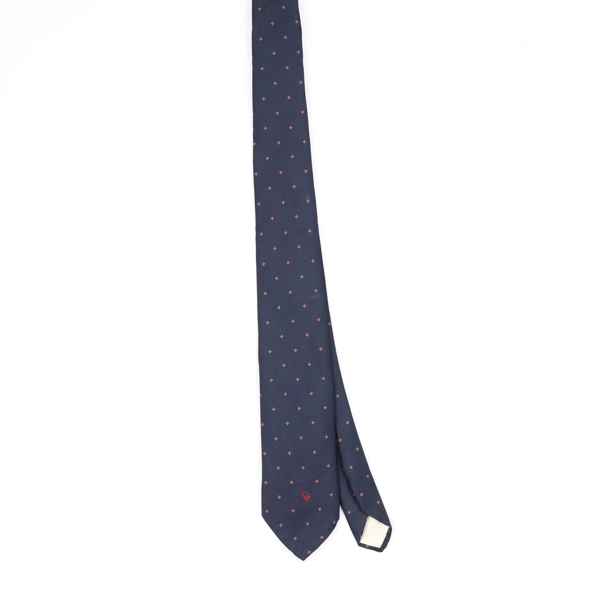Front Front of Vintage 1990's Christian Dior Foulard Geometric Patterned Tie