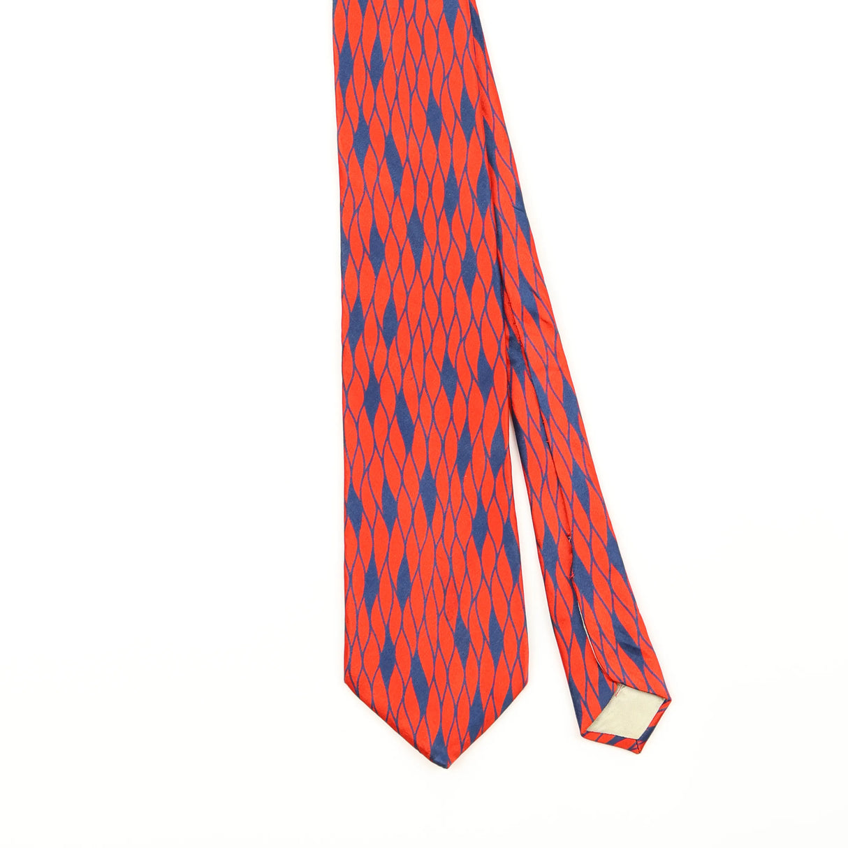 Front Detail of Vintage 1990's Hardy Amies Geometric Patterned Tie
