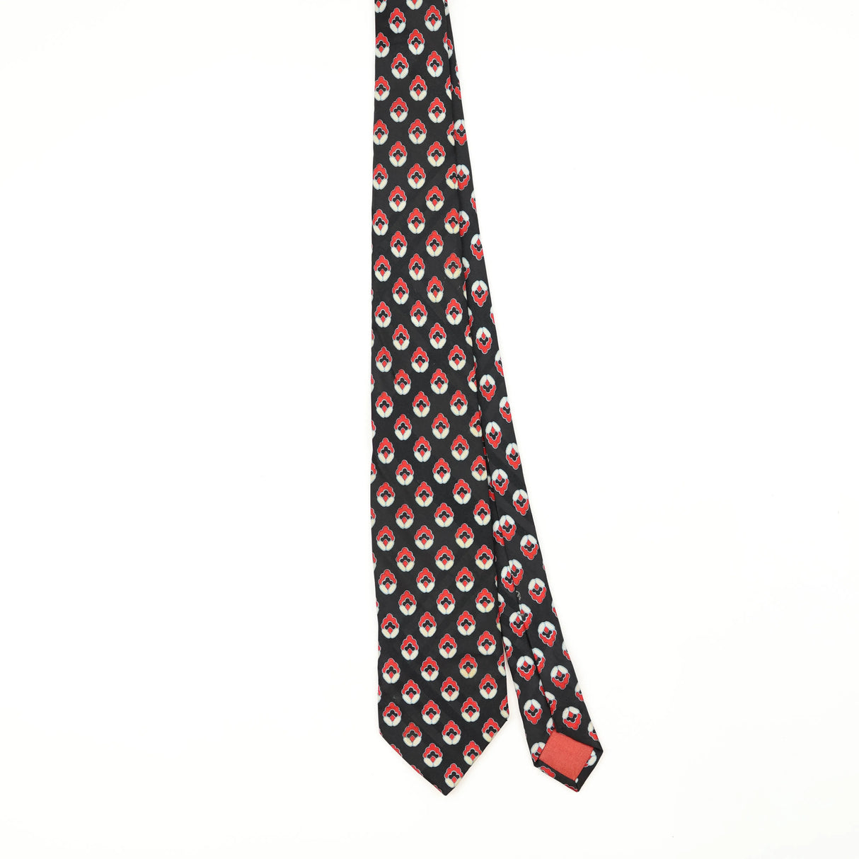 Front Front of Vintage 1990's Yves Saint Laurent Geometric Patterned Tie