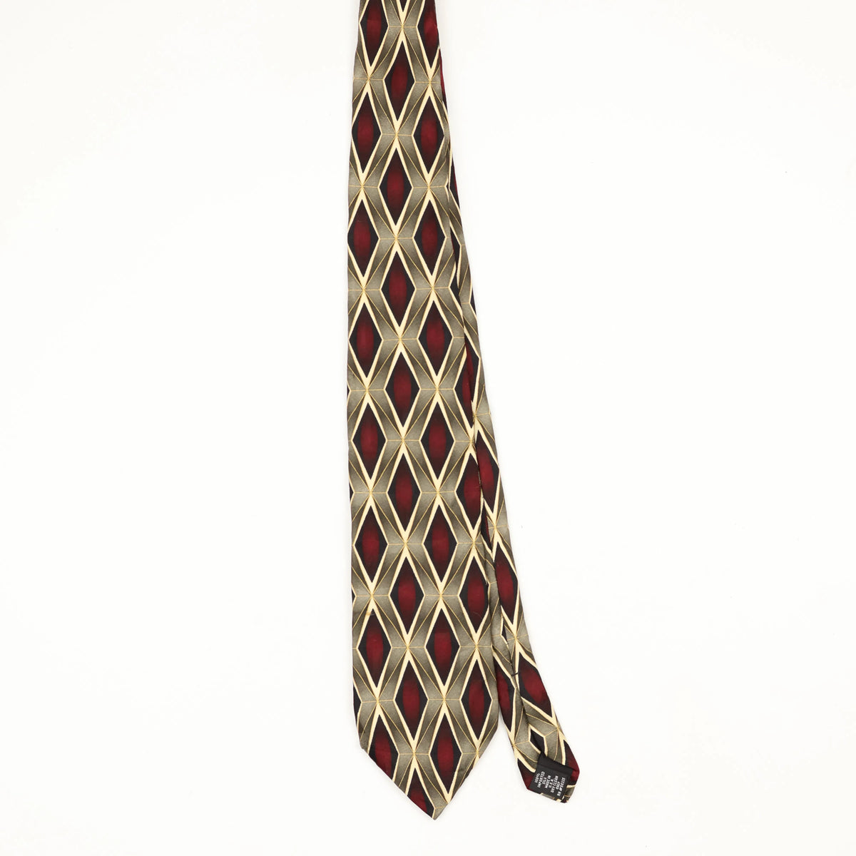 Front Front of Vintage 1990's Diamonds Geometric Patterned Tie