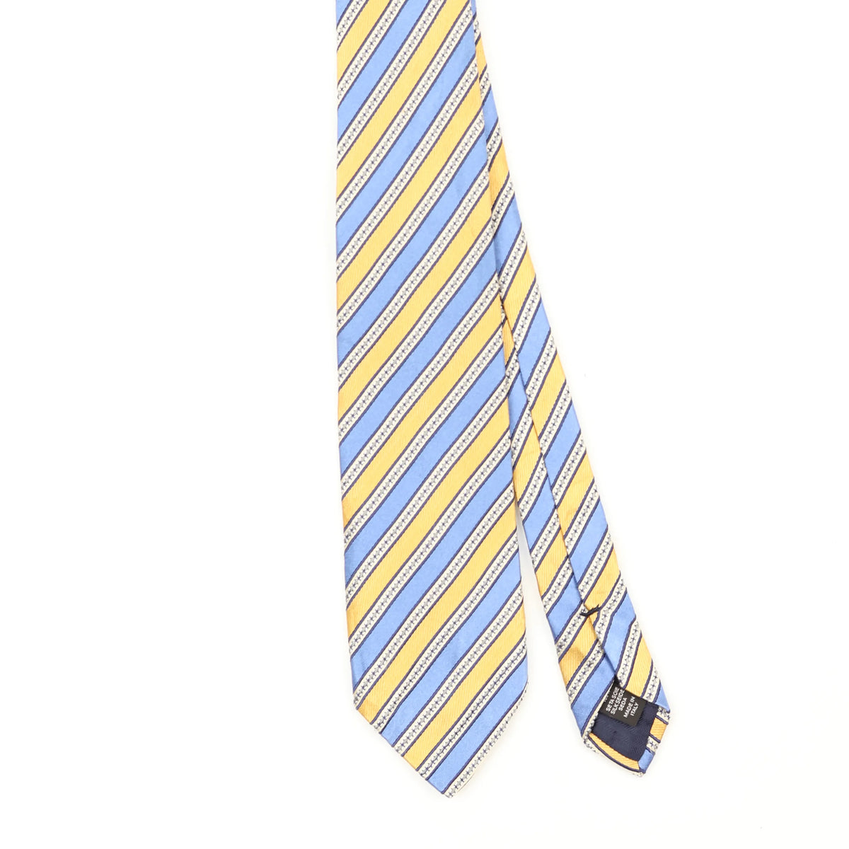 Front Front Detail of Vintage 1990's Ermenegildo Zegna Striped Patterned Tie