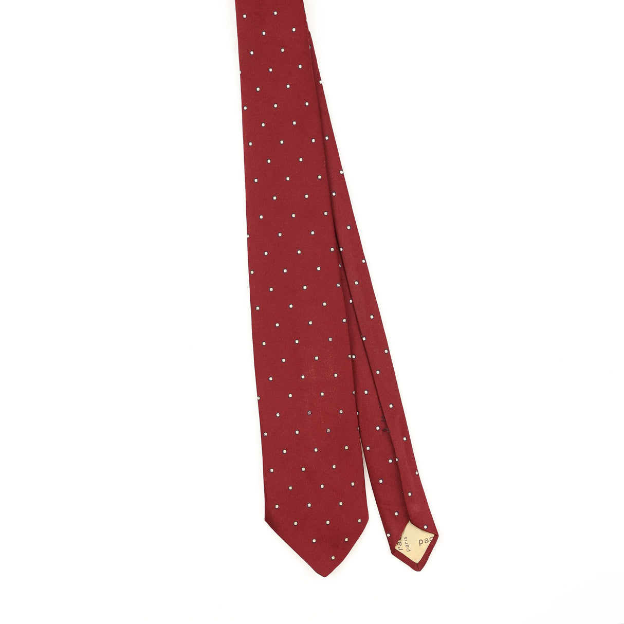 Front Front of Vintage 1980's Paco Rabanne Polka Dot Patterned Tie